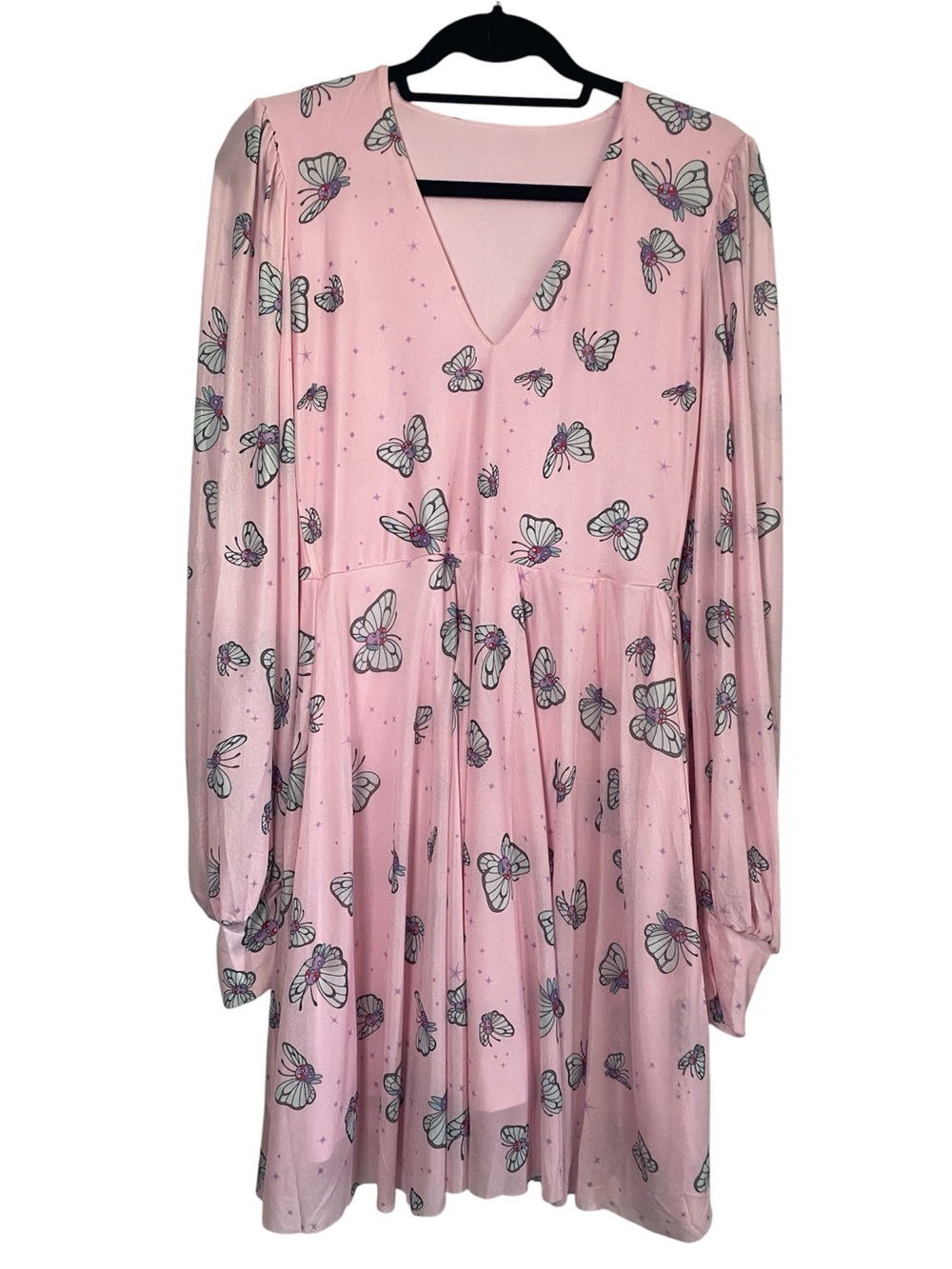 Blackmilk Butterfree Sheer Romance Dress NWT Women's Medium Pink Pokémon Mini